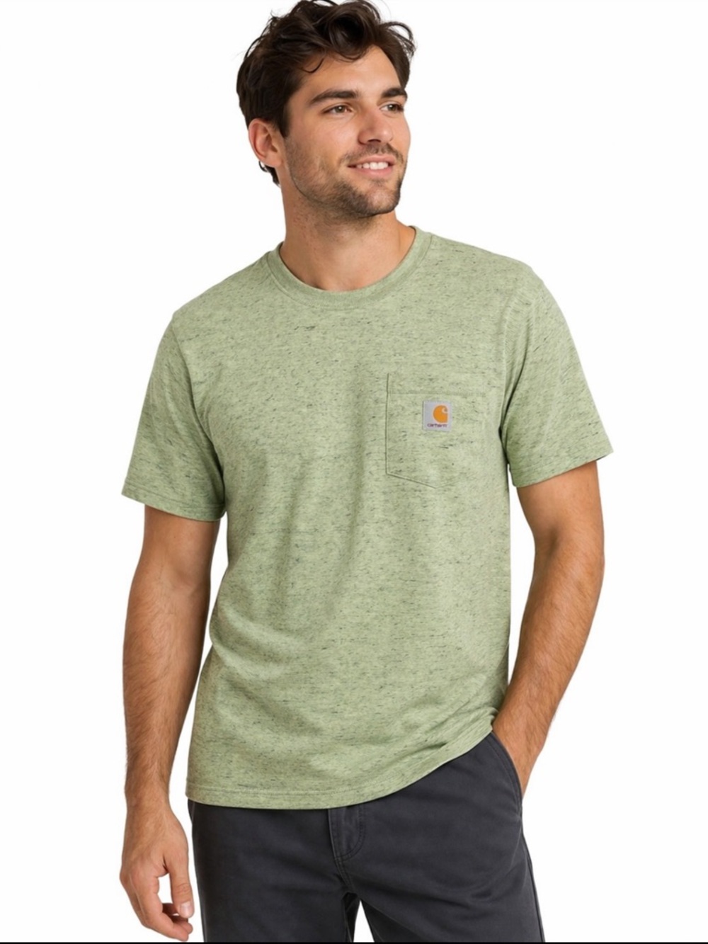 NWT Carhartt Loose Fit Pocket T-Shirt Green Heather Speckled Heavyweight Men’s S